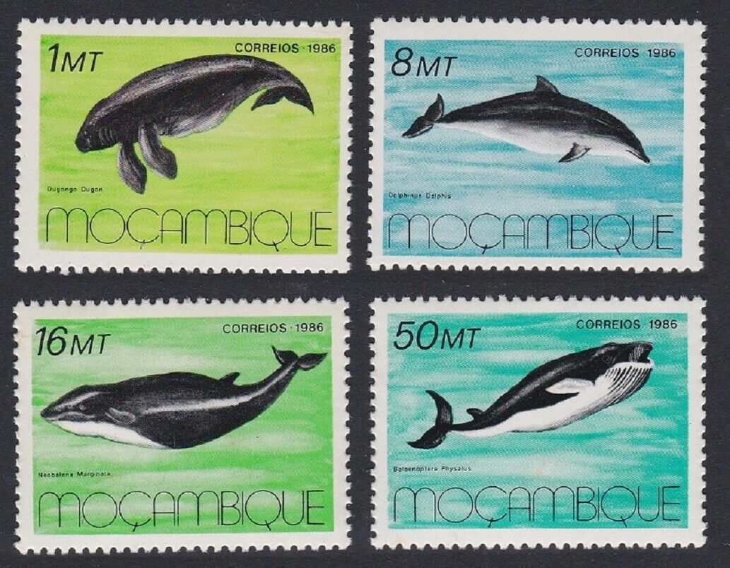 Мозамбик 1986 морская фауна дельфины киты