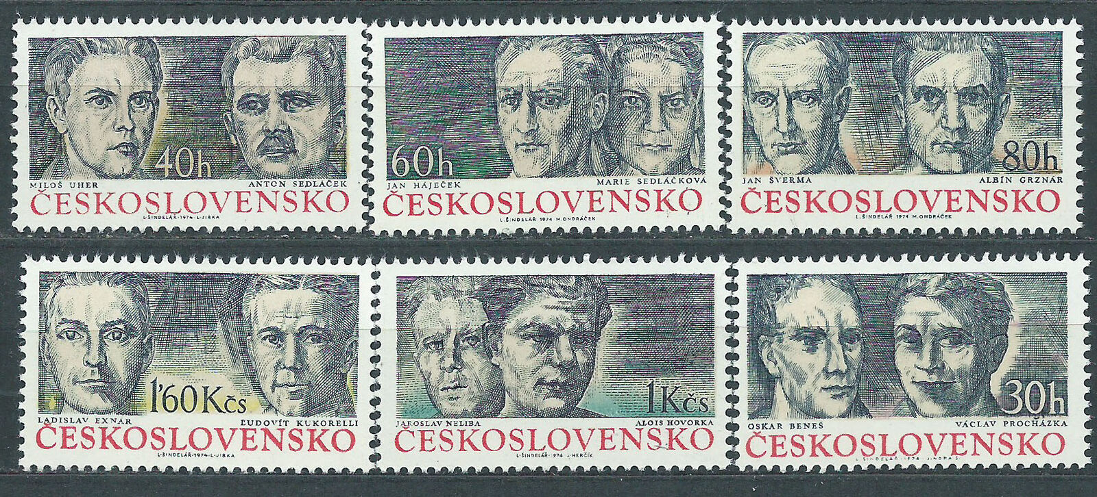Чехословакия 1974 милитария персоналии  герои Второй мировой войны партизаны командиры