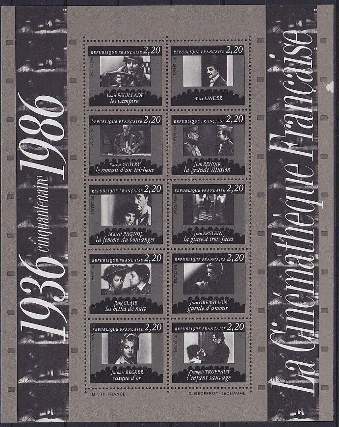 Франция 1986 актеры, режиссеры Макс Линдер, Гремиллион, Марсель Паньоль и др., кинофильмы 50- летие французского кинематографа