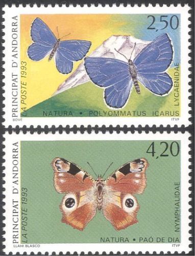 Андорра франц. 1993 фауна насекомые бабочки охраняемые виды