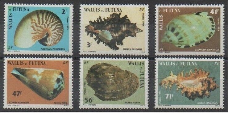 Уоллис и Футуна 1985 морские раковины ракушки