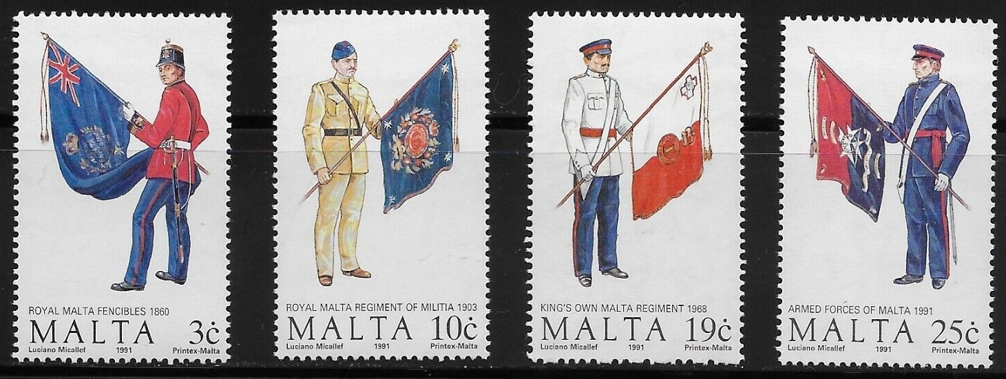 Мальта 1991 армия военная униформа знамена