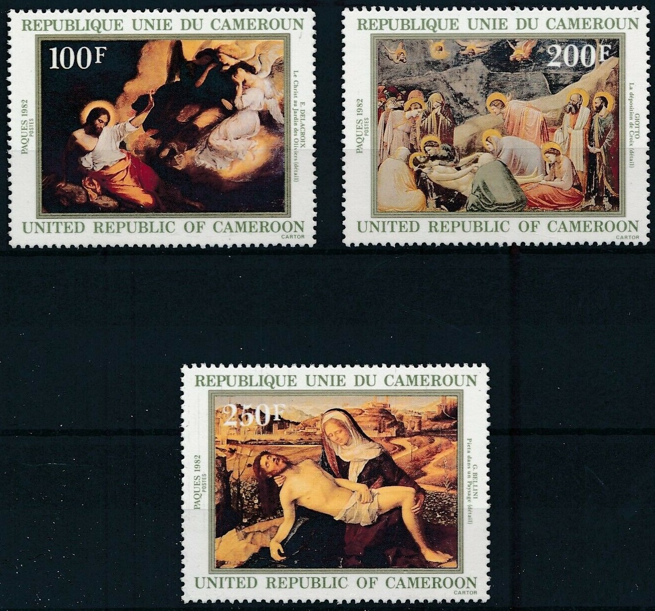 Камерун 1982 искусство живопись Беллини, Делакруа, Джотто религия Пасха