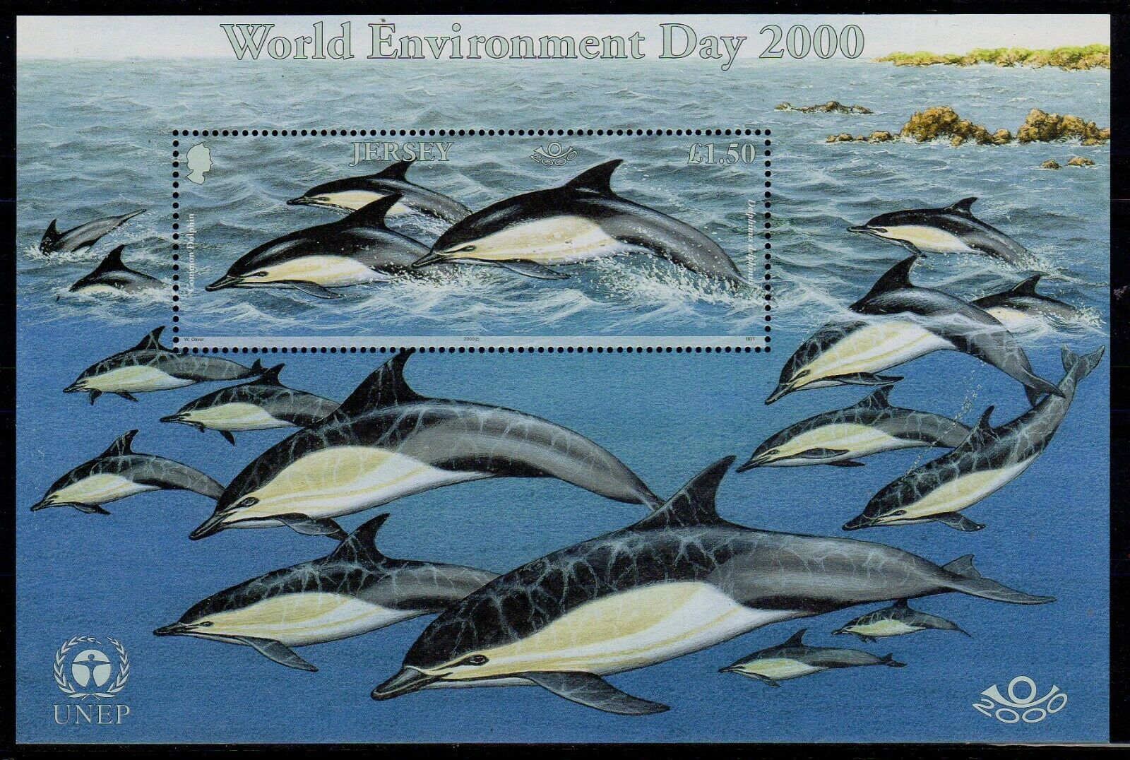 Джерси 2000 морская фауна дельфины  Всемирный день окружающей среды