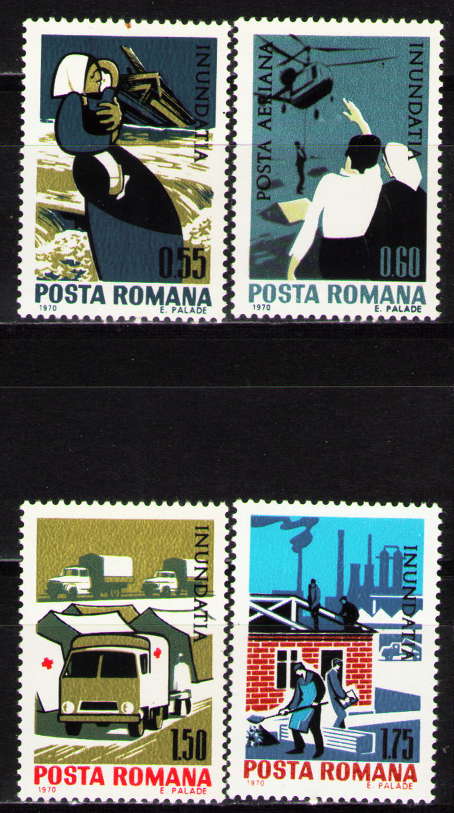 Румыния 1970  помощь пострадавшим от наводнения на Дунае