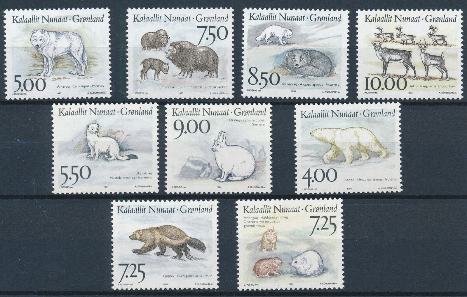 Гренландия 1993 - 1995 фауна Заполярья дикие животные