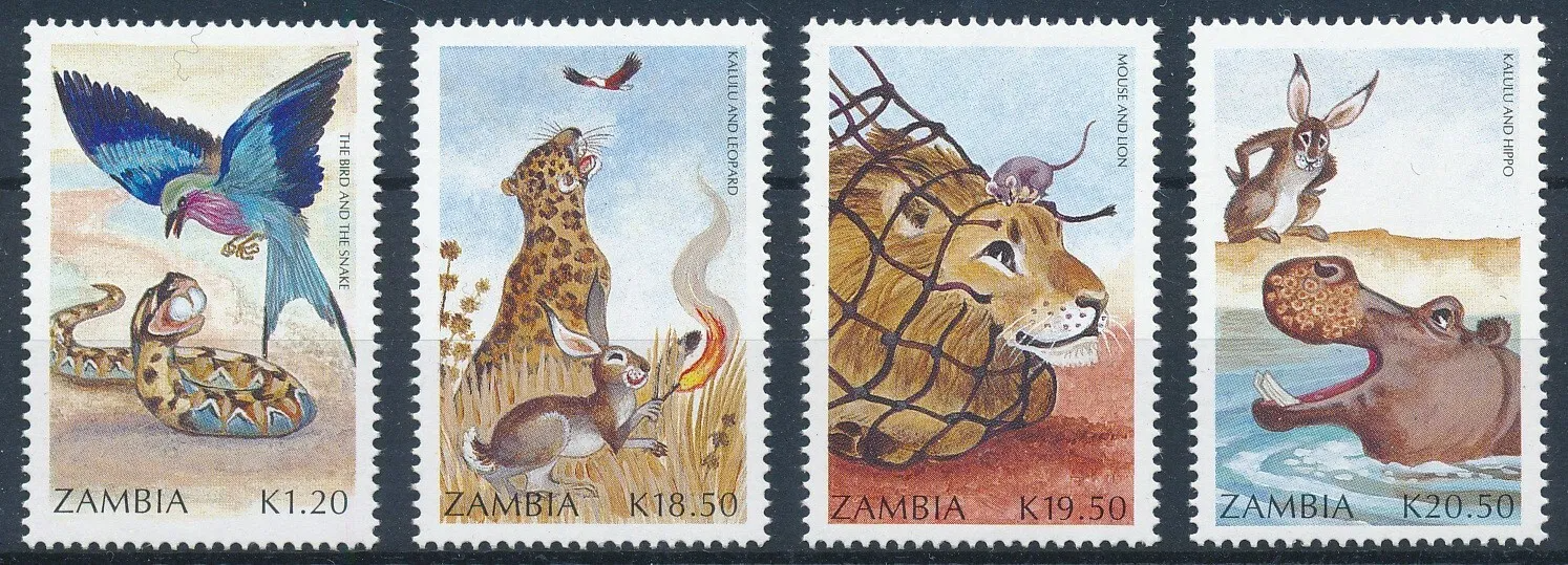Замбия 1991 литература сказки, басни, фауна