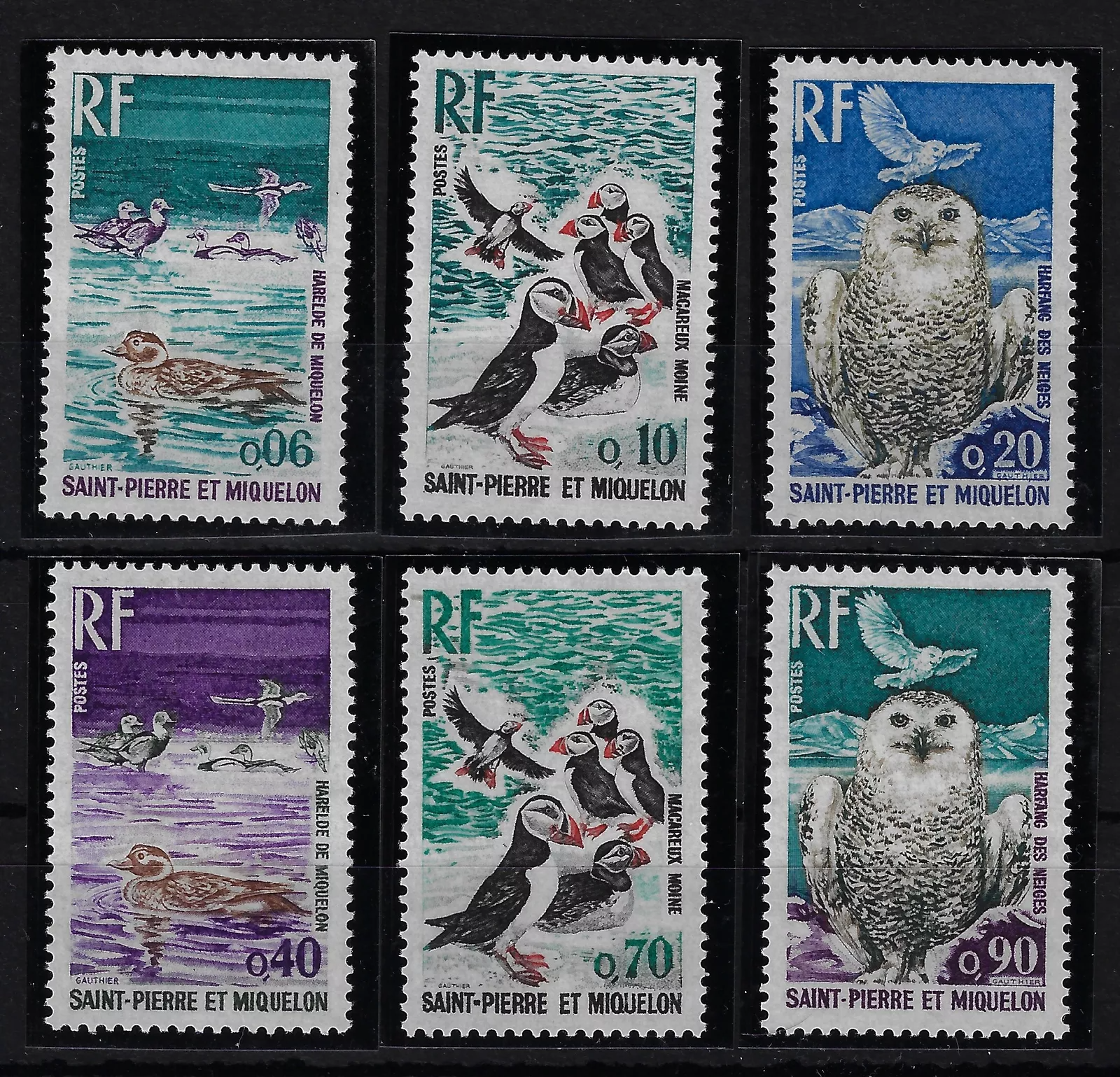 Сен-Пьер и Микелон 1973 фауна полярные  птицы совы, казарки, тупики