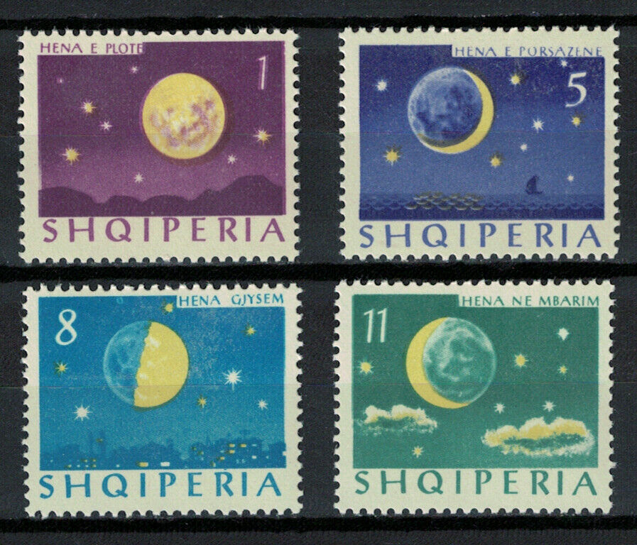 Албания 1964 космос астрономия фазы Луны