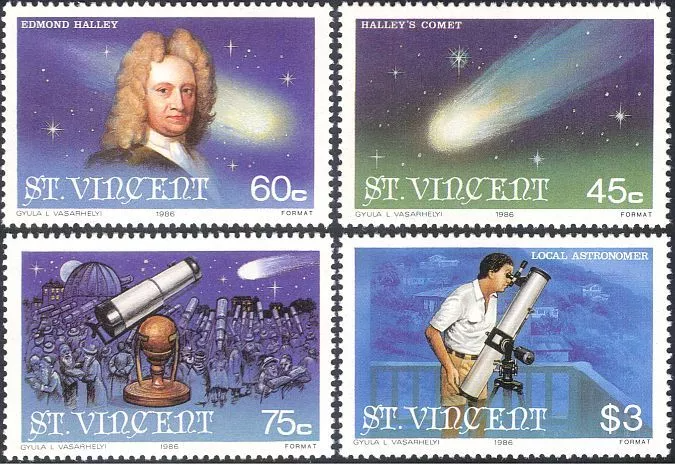 Сент-Винсент 1986 космос астрономия комета Галлея, астроном Э. Галлей