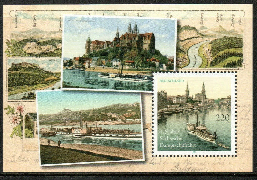 Германия 2011 транспорт корабли, 175 лет Саксонской пароходной компании, архитектура