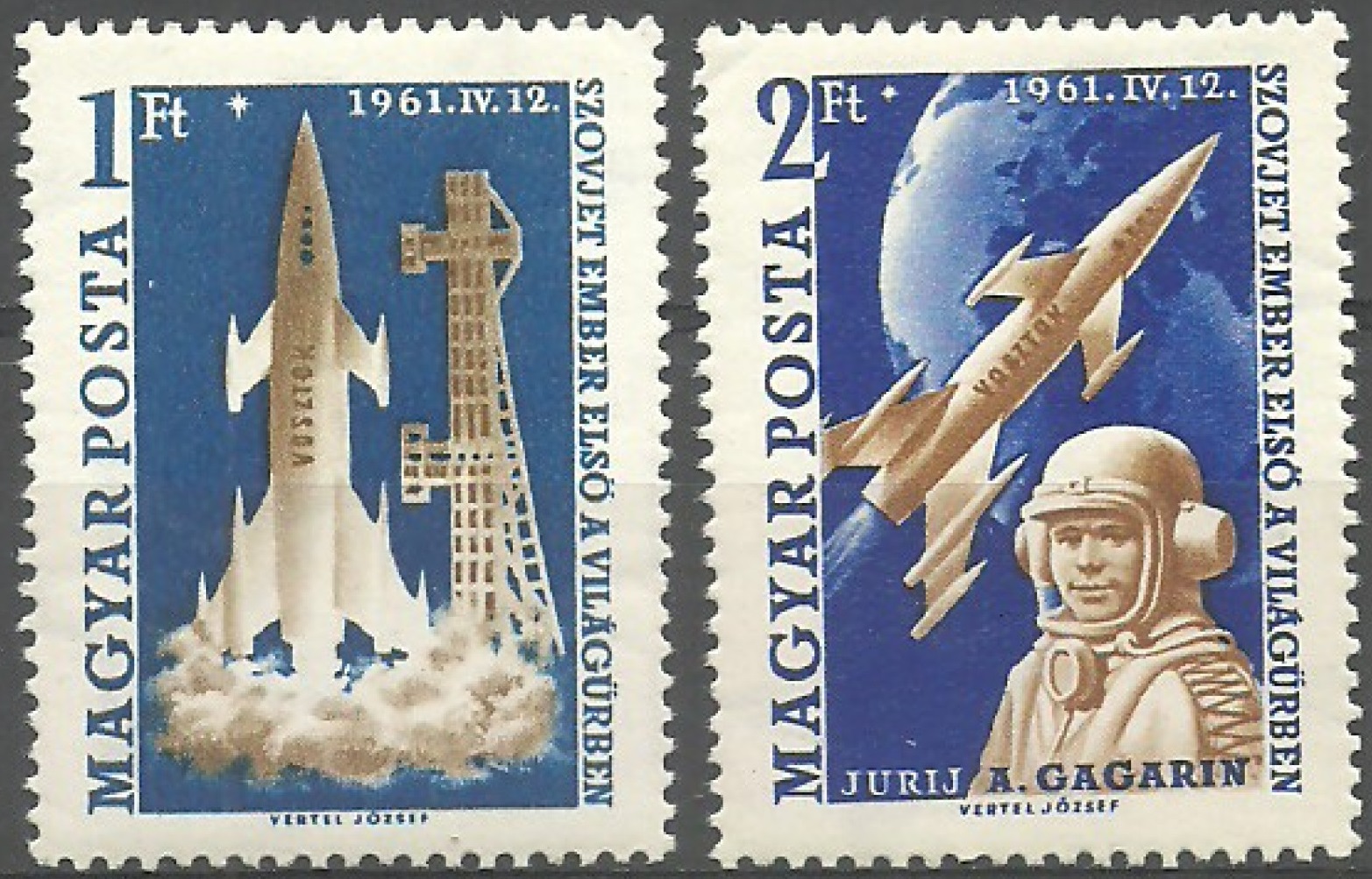 Венгрия 1961 космос освоение Ю. Гагарин первый полёт