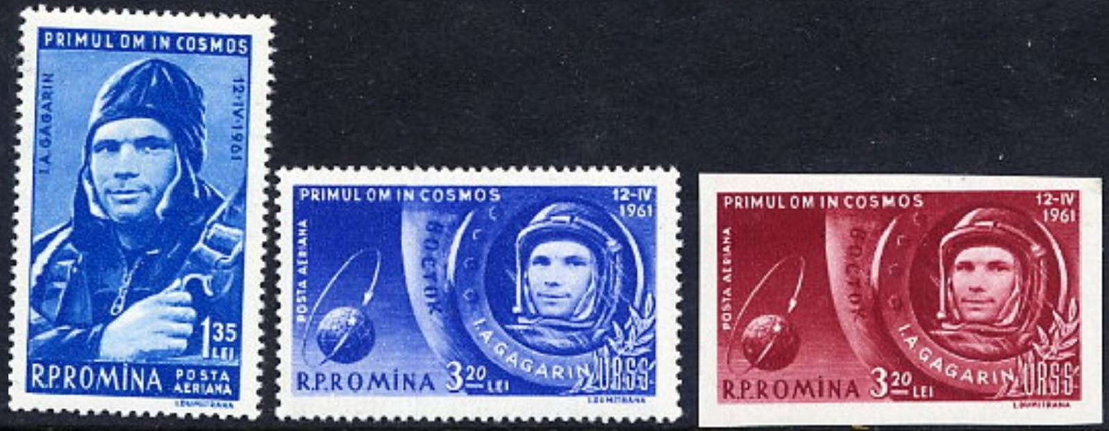 Румыния 1961 космос Ю. Гагарин первый полет